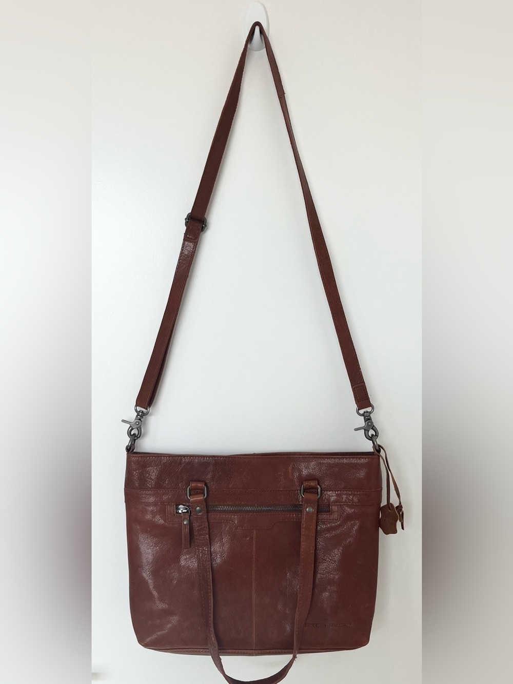 Spikes & Sparrow Brown Leather Laptop Shoulder Tote Bag Pockets Unisex